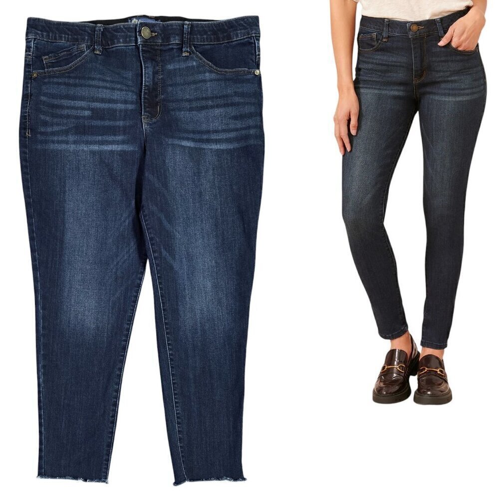 Democracy Absolution Luxe High Rise Ankle Length Skinny Jeans Raw Hems HEMMED
